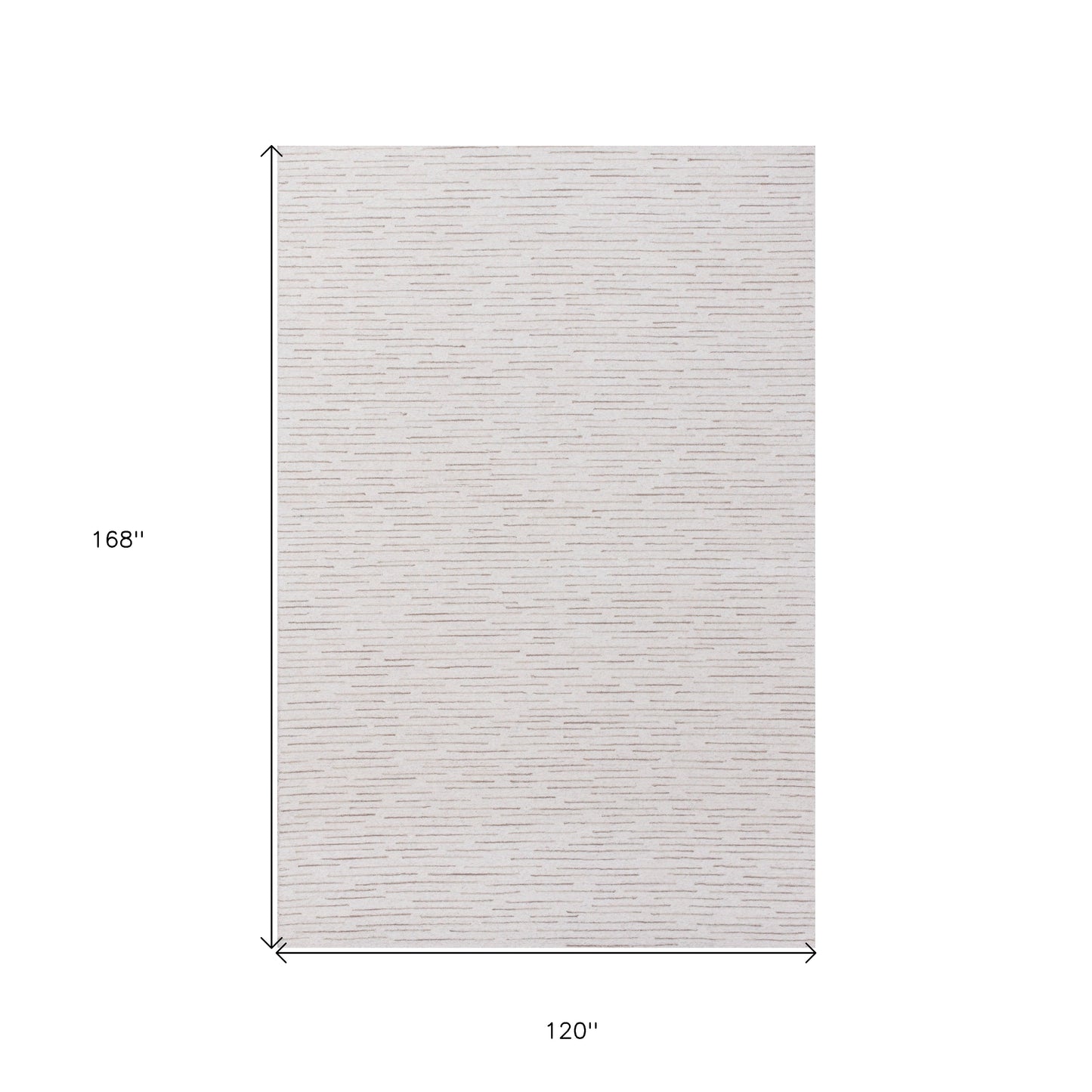 10' x 14' Beige and Ivory Wool Striped Hand Tufted Area Rug