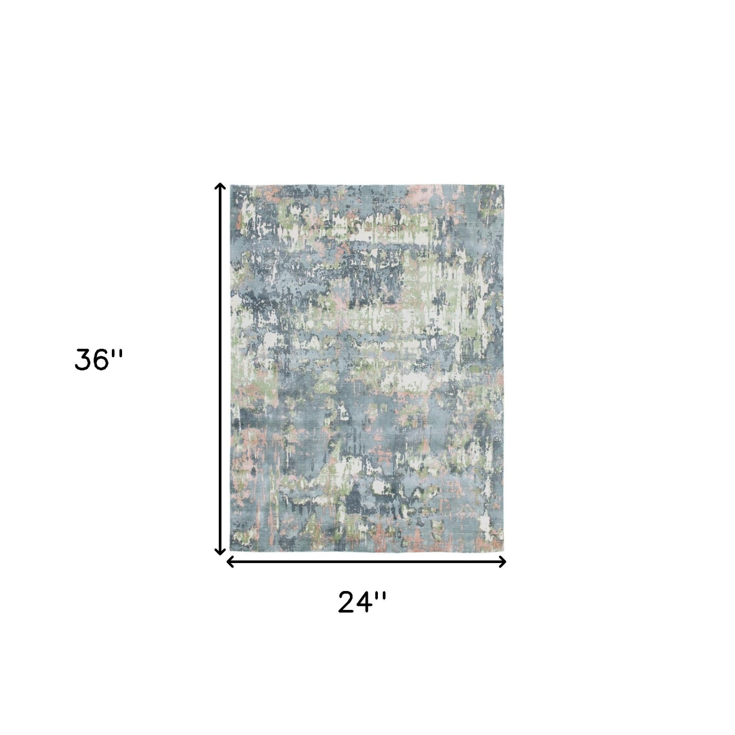 2' x 3' Gray and Yellow Abstract Hand Loomed Area Rug