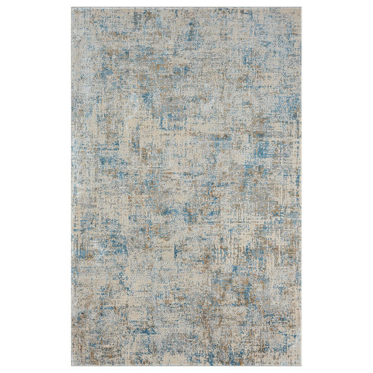 10' x 14' Blue and Ivory Abstract Area Rug