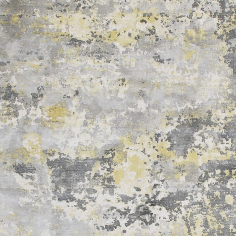 6' x 9' Gray and Yellow Abstract Hand Loomed Area Rug