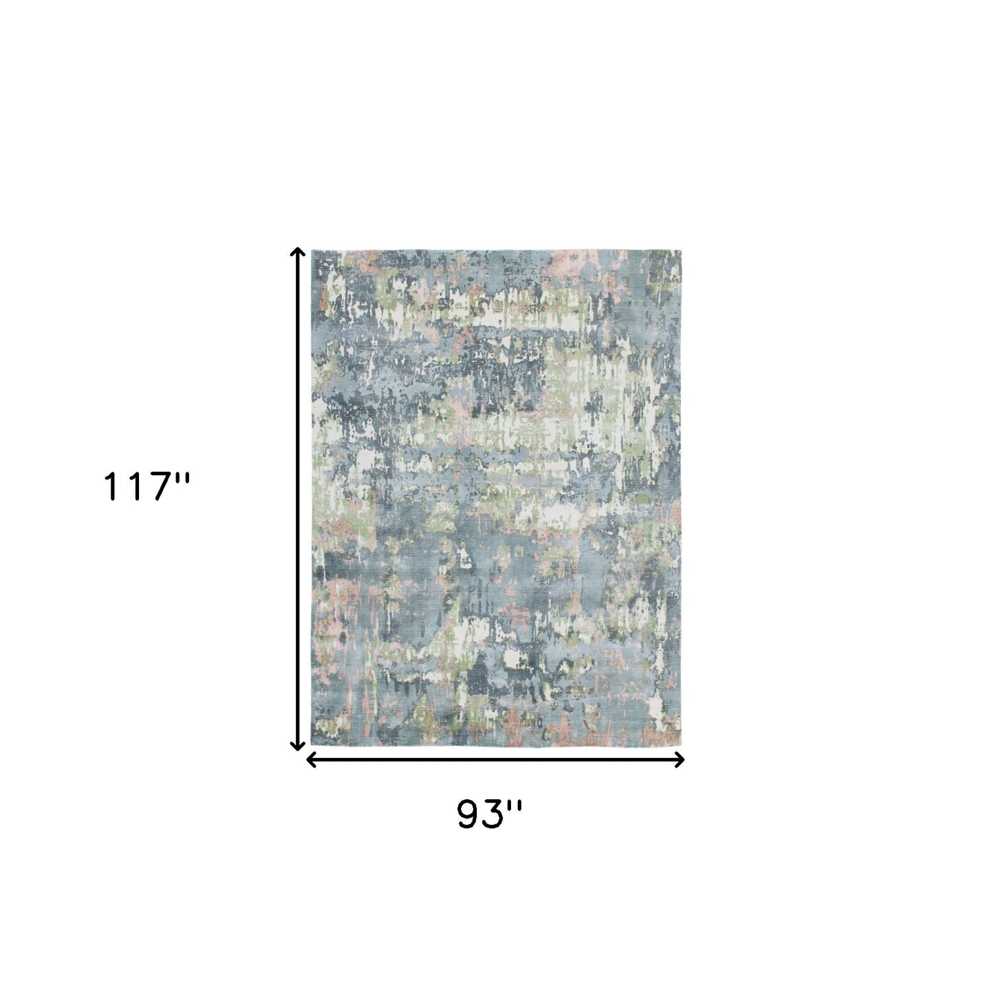 8' x 10' Gray and Yellow Abstract Hand Loomed Area Rug