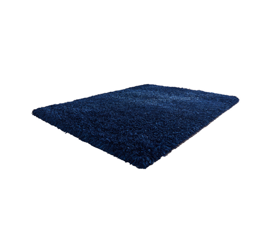 5' x 7' Navy Blue Shag Hand Tufted Area Rug