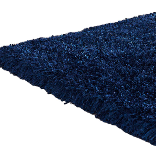 5' x 7' Navy Blue Shag Hand Tufted Area Rug