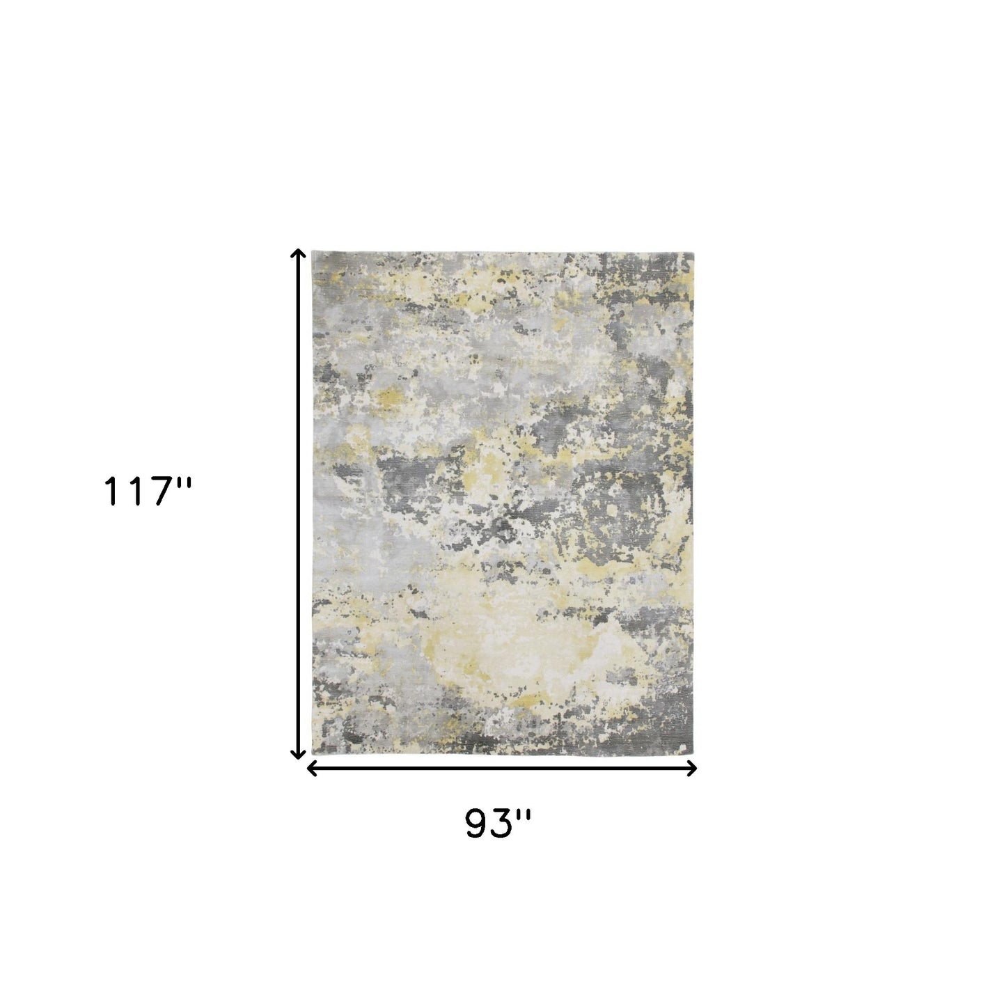 8' x 10' Gray and Yellow Abstract Hand Loomed Area Rug
