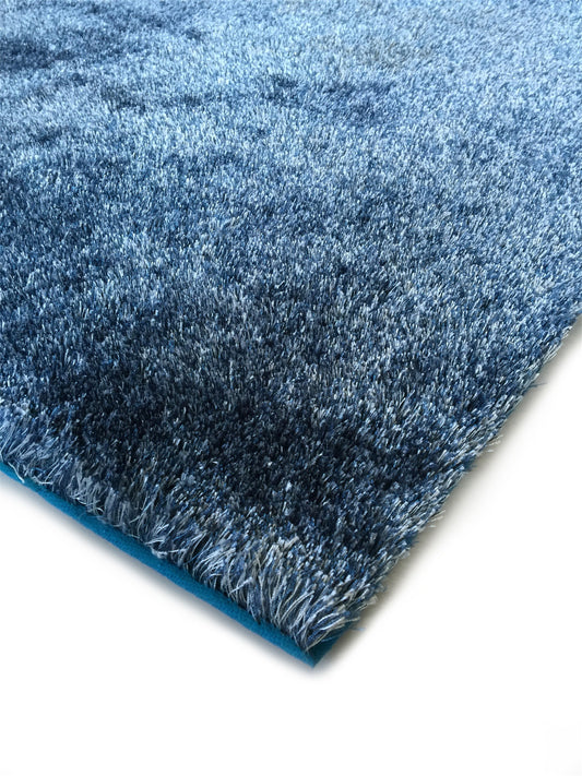 8' x 11' Blue Shag Hand Tufted Area Rug