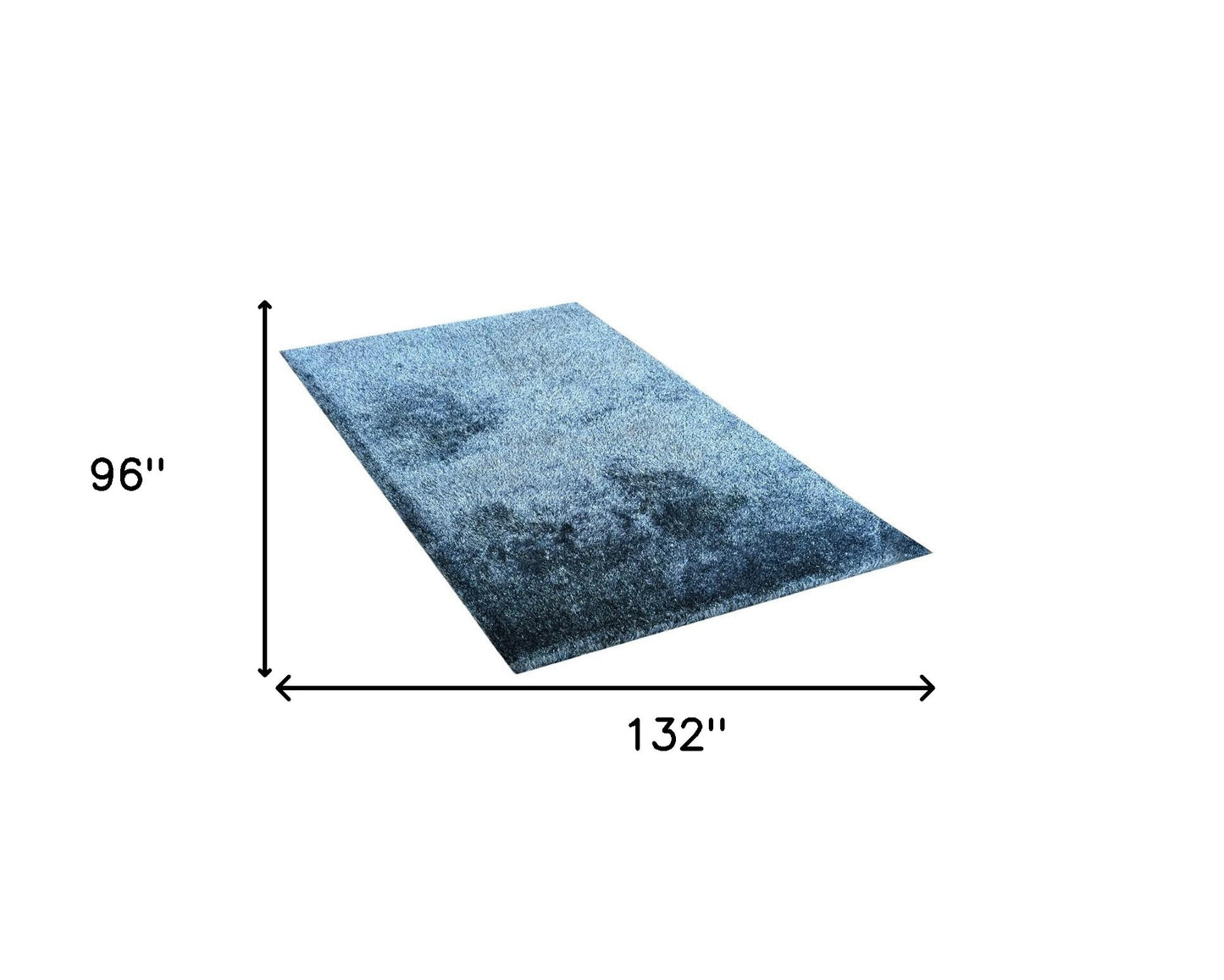 8' x 11' Blue Shag Hand Tufted Area Rug