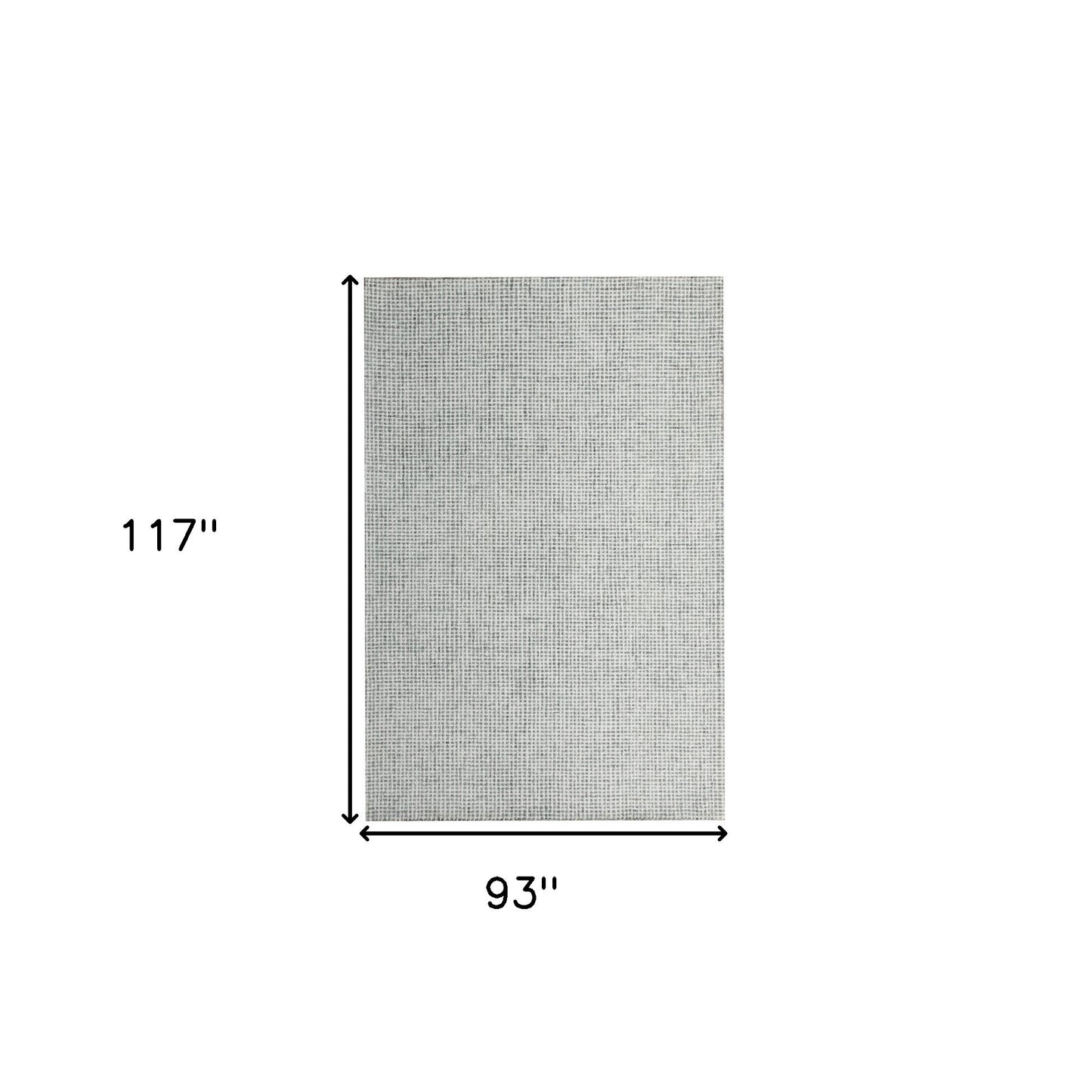 8' x 10' Green and Ivory Wool Checkered Hand Tufted Area Rug