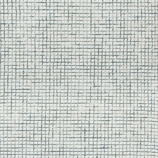 8' Runner Gray and Ivory Wool Checkered Hand Hooked Runner Rug