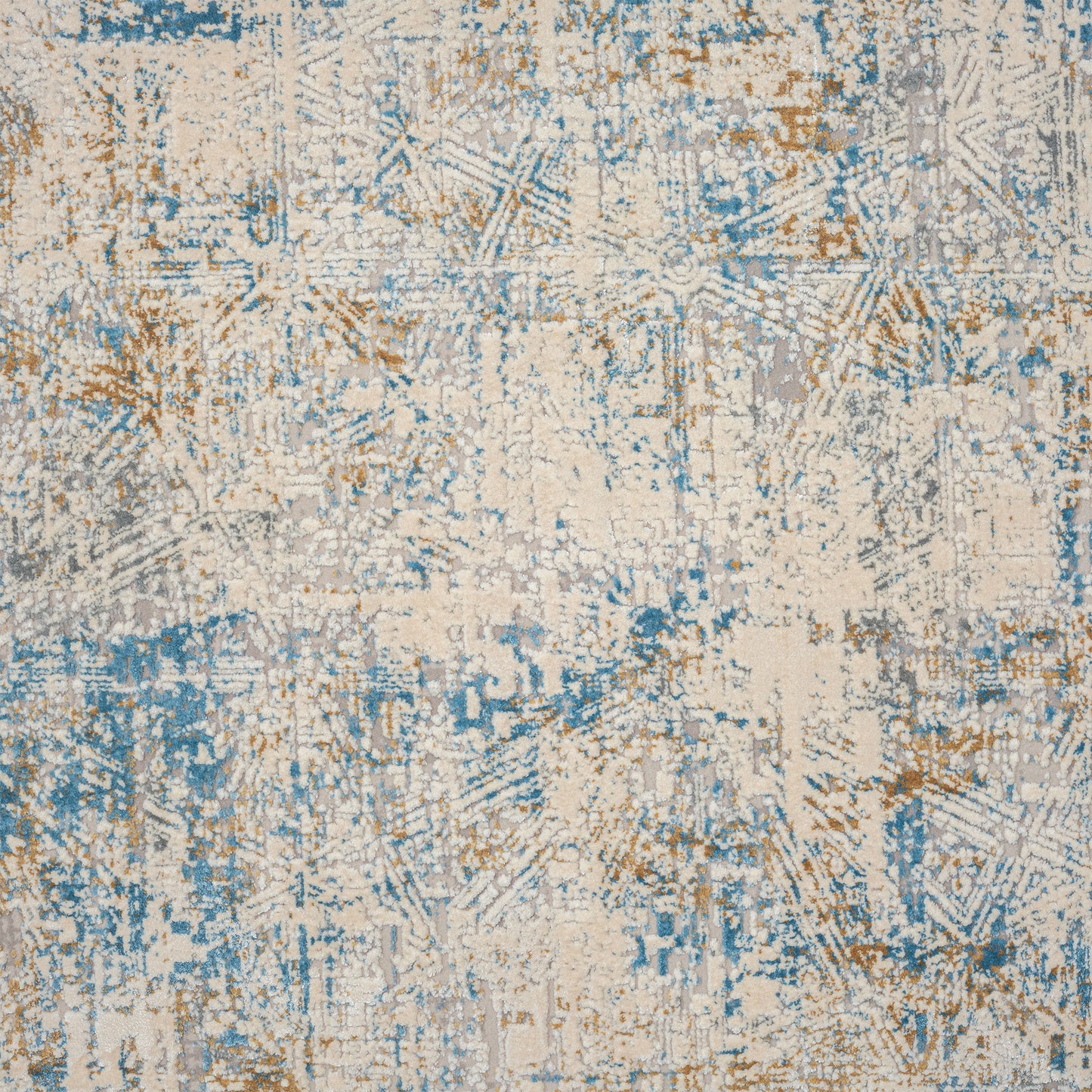2' x 3' Blue and Ivory Abstract Area Rug