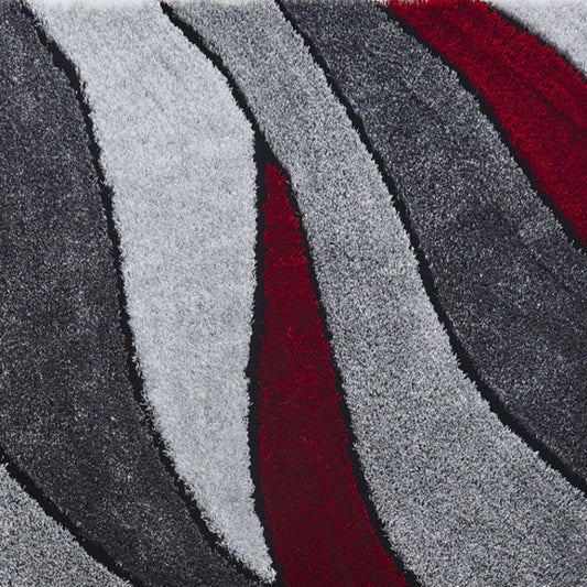 5' x 7' Red Shag Hand Tufted Area Rug