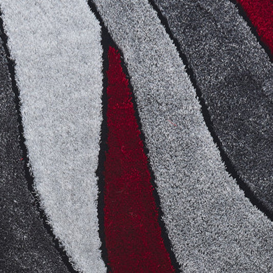 5' x 7' Red Shag Hand Tufted Area Rug