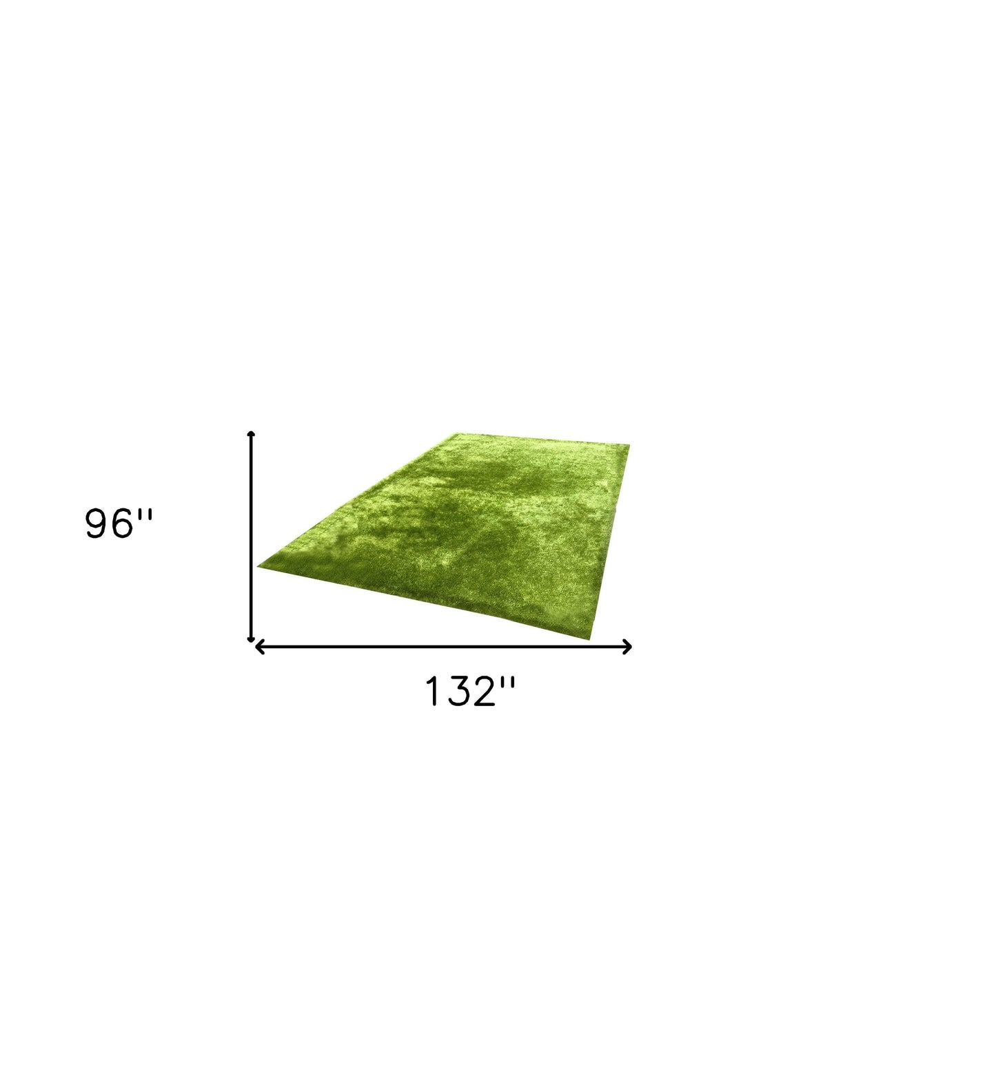 8' x 11' Lime Green Shag Hand Tufted Area Rug