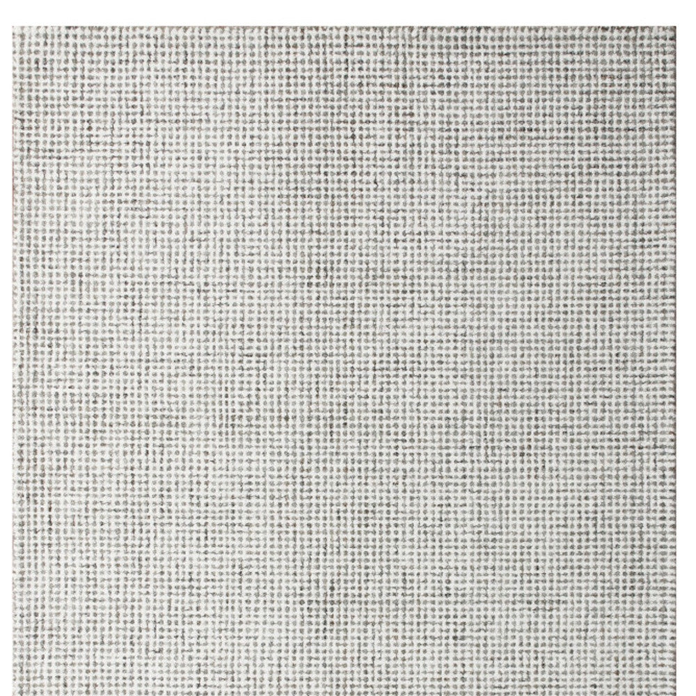 9' x 12' Gray and Ivory Wool Checkered Hand Tufted Area Rug