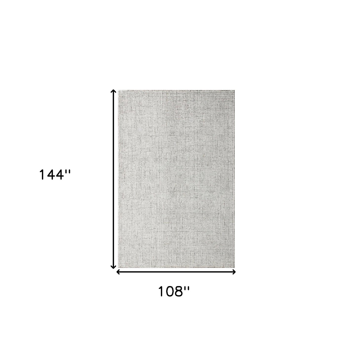 9' x 12' Gray and Ivory Wool Checkered Hand Tufted Area Rug