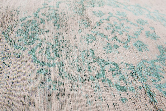 8' x 11' Gray and Green Medallion Non Skid Area Rug