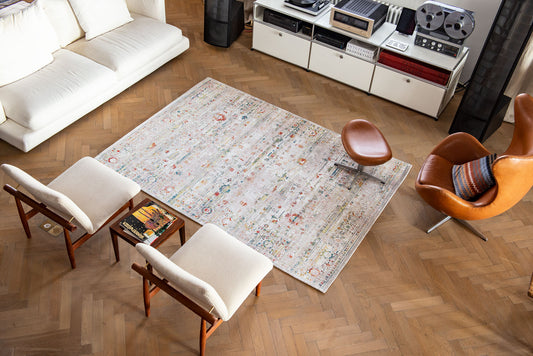 8' x 11' Gray and Brown Oriental Non Skid Area Rug