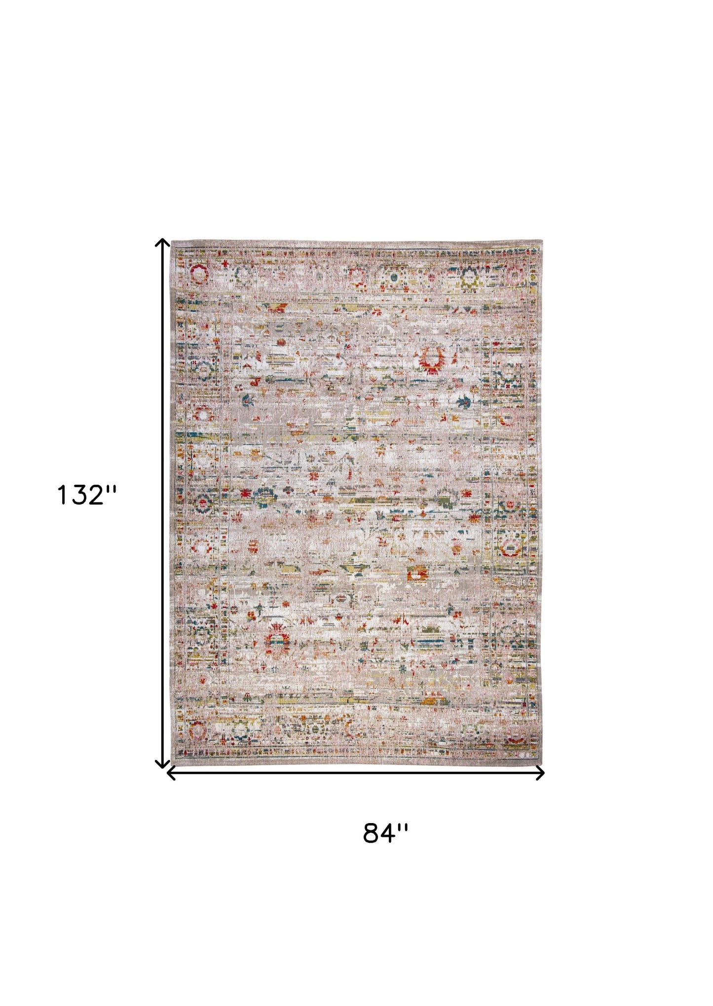 8' x 11' Gray and Brown Oriental Non Skid Area Rug