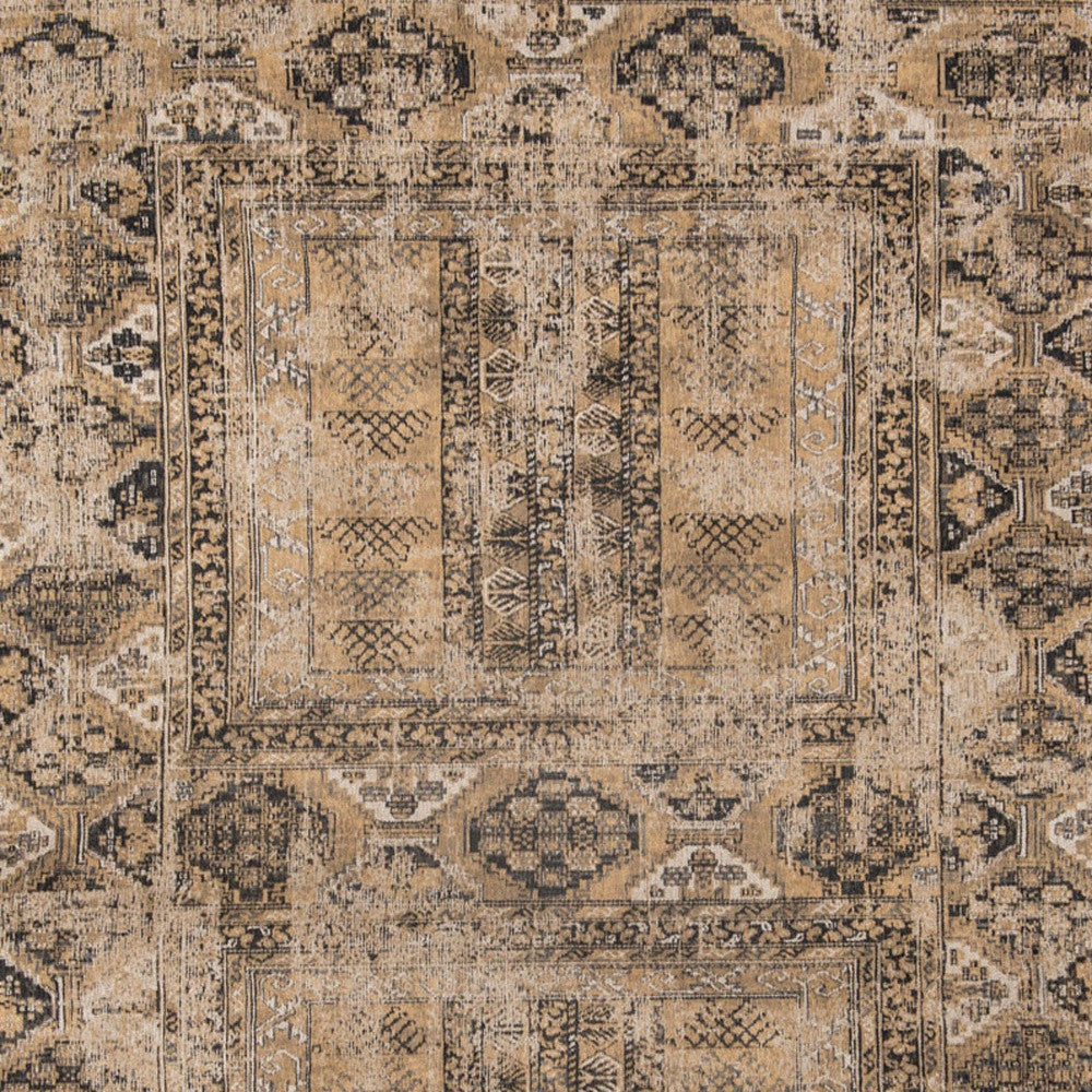 7' x 9' Brown Oriental Non Skid Area Rug