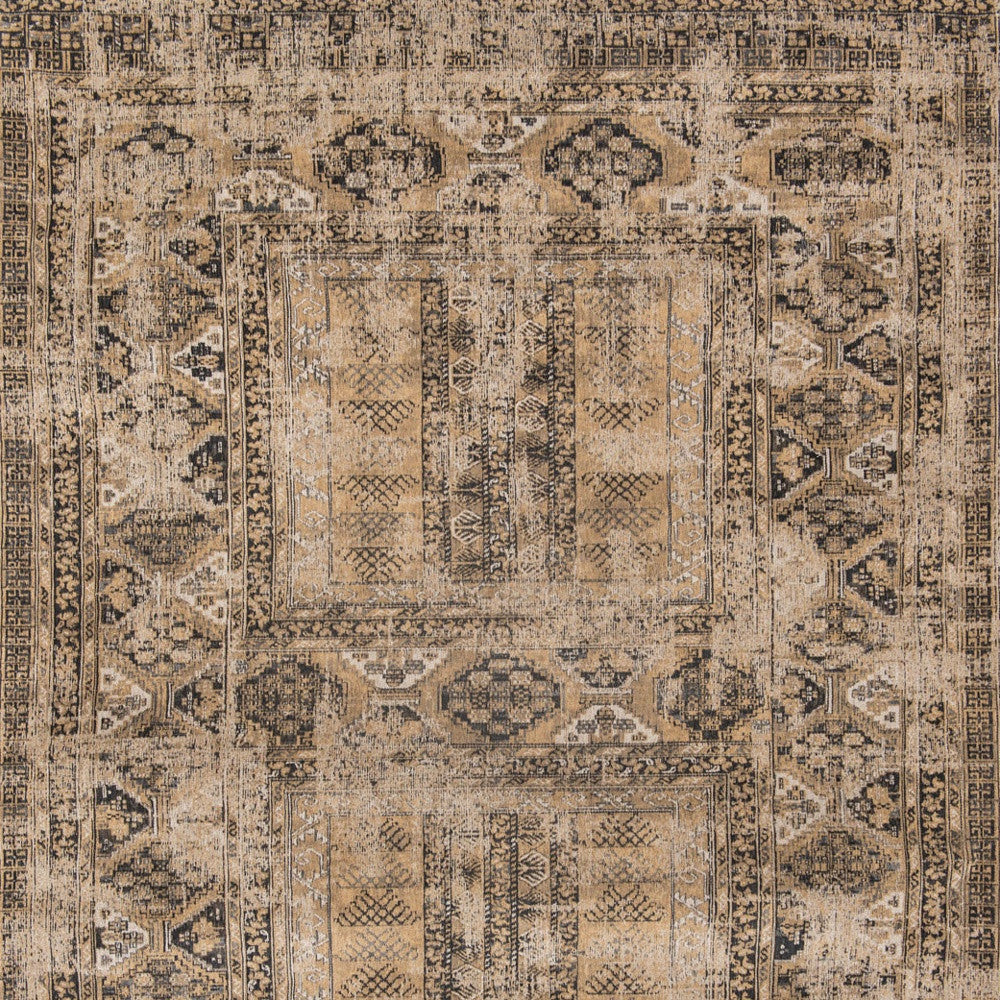 7' x 9' Brown Oriental Non Skid Area Rug