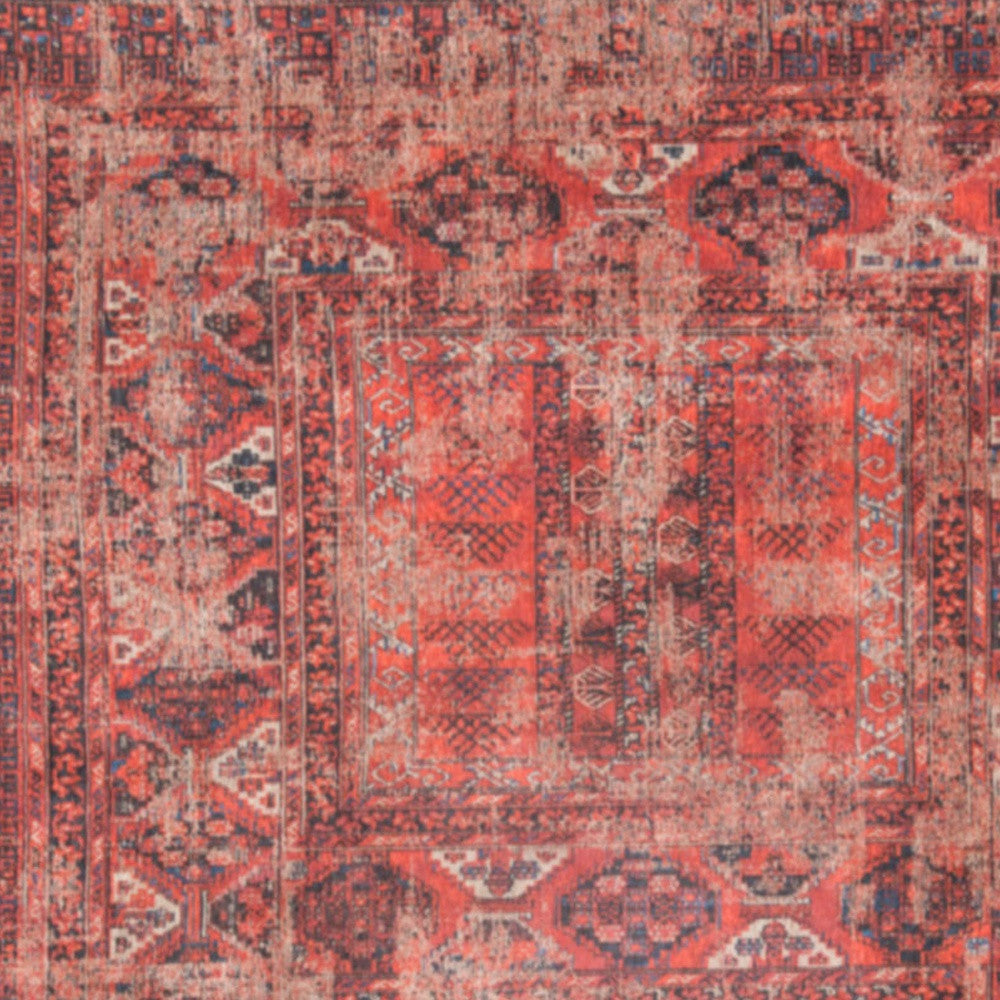 7' x 9' Red Oriental Non Skid Area Rug
