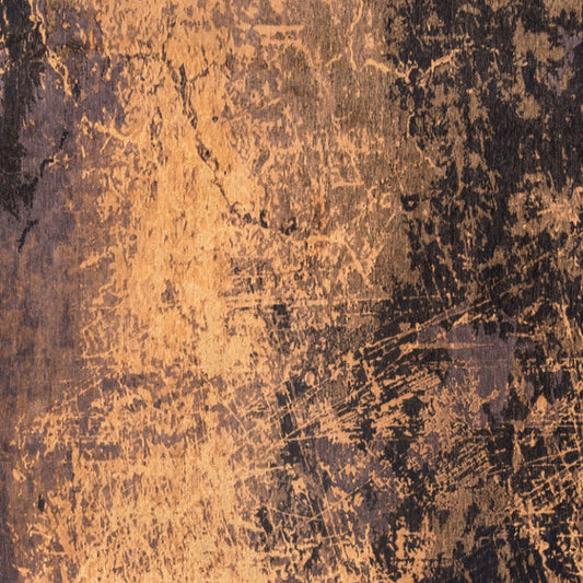9' X 13' Yellow and Brown Abstract Non Skid Area Rug