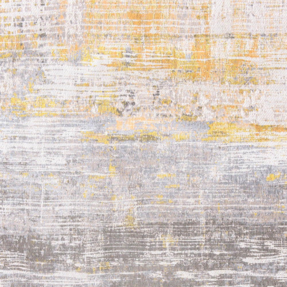 8' x 11' Gray and Yellow Abstract Non Skid Area Rug