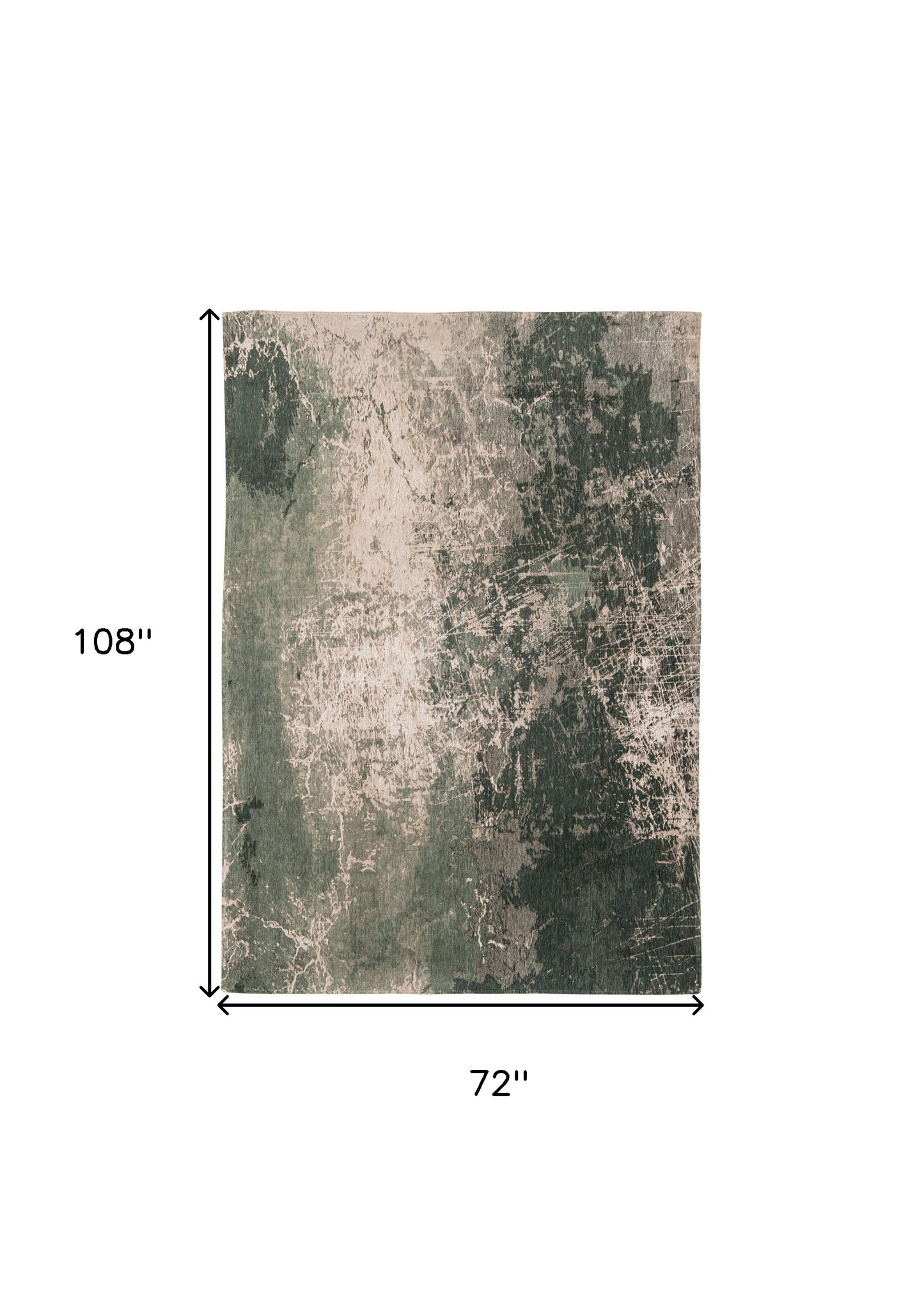 7' x 9' Beige and Green Abstract Non Skid Area Rug