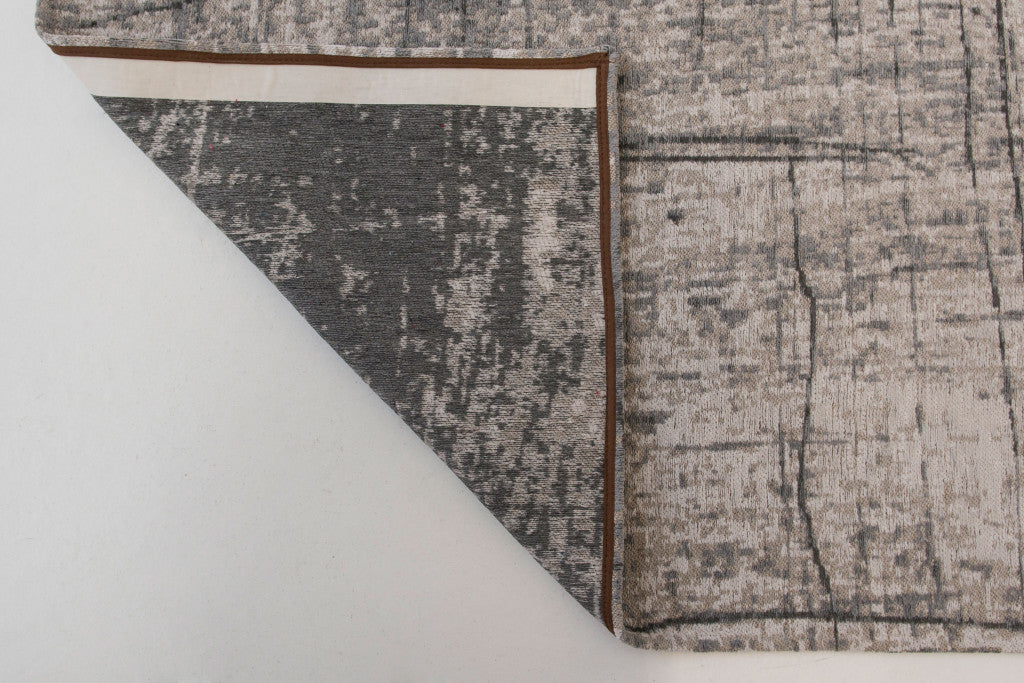 7' x 9' Gray and White Abstract Non Skid Area Rug