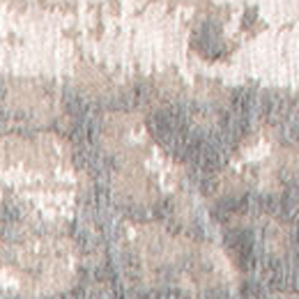 7' x 9' Gray and White Abstract Non Skid Area Rug