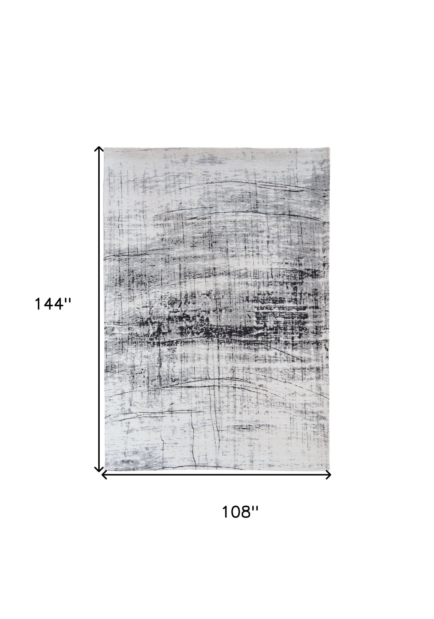 9' X 13' Black and White Abstract Non Skid Area Rug