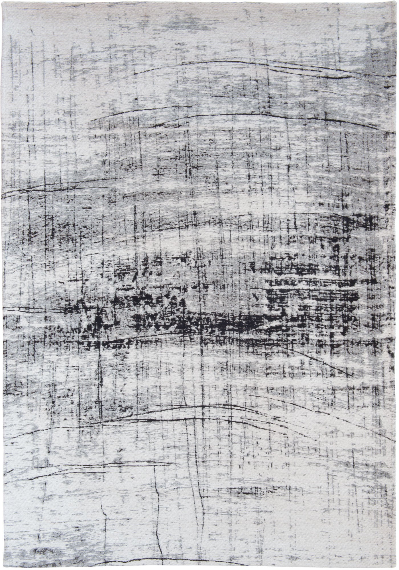5' x 7' Black and White Abstract Non Skid Area Rug