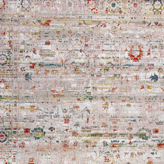 7' x 9' White Oriental Non Skid Area Rug