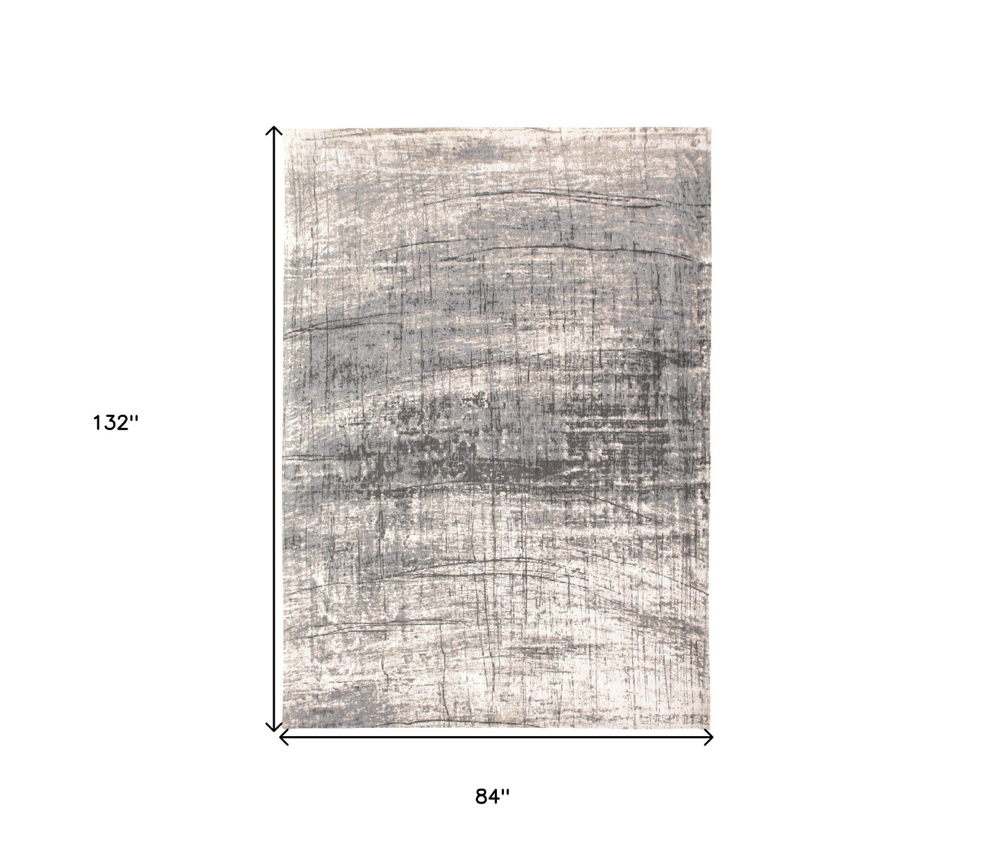 8' x 11' Gray and White Abstract Non Skid Area Rug