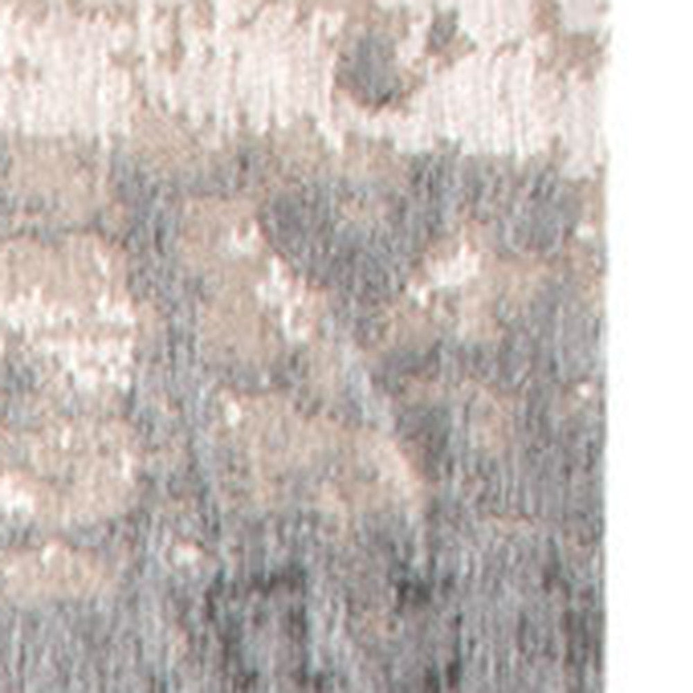 8' x 11' Gray and White Abstract Non Skid Area Rug