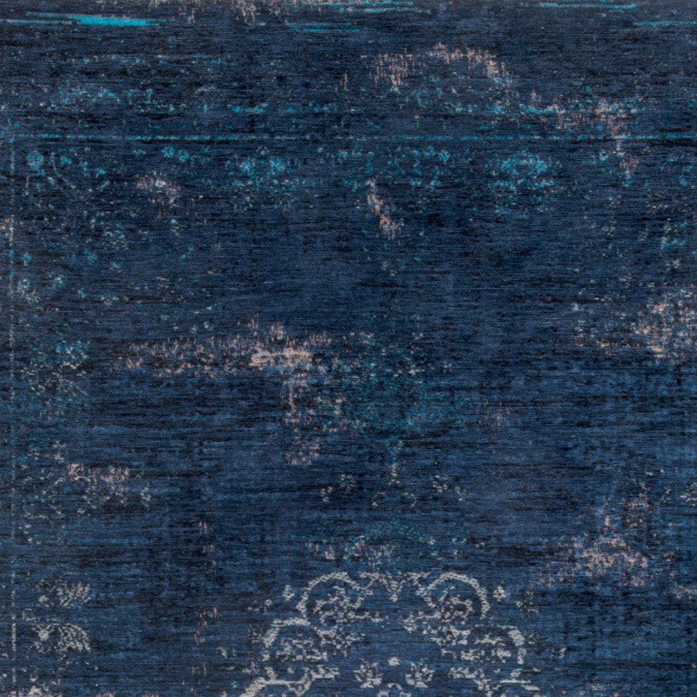 5' x 7' Blue and Gray Medallion Non Skid Area Rug