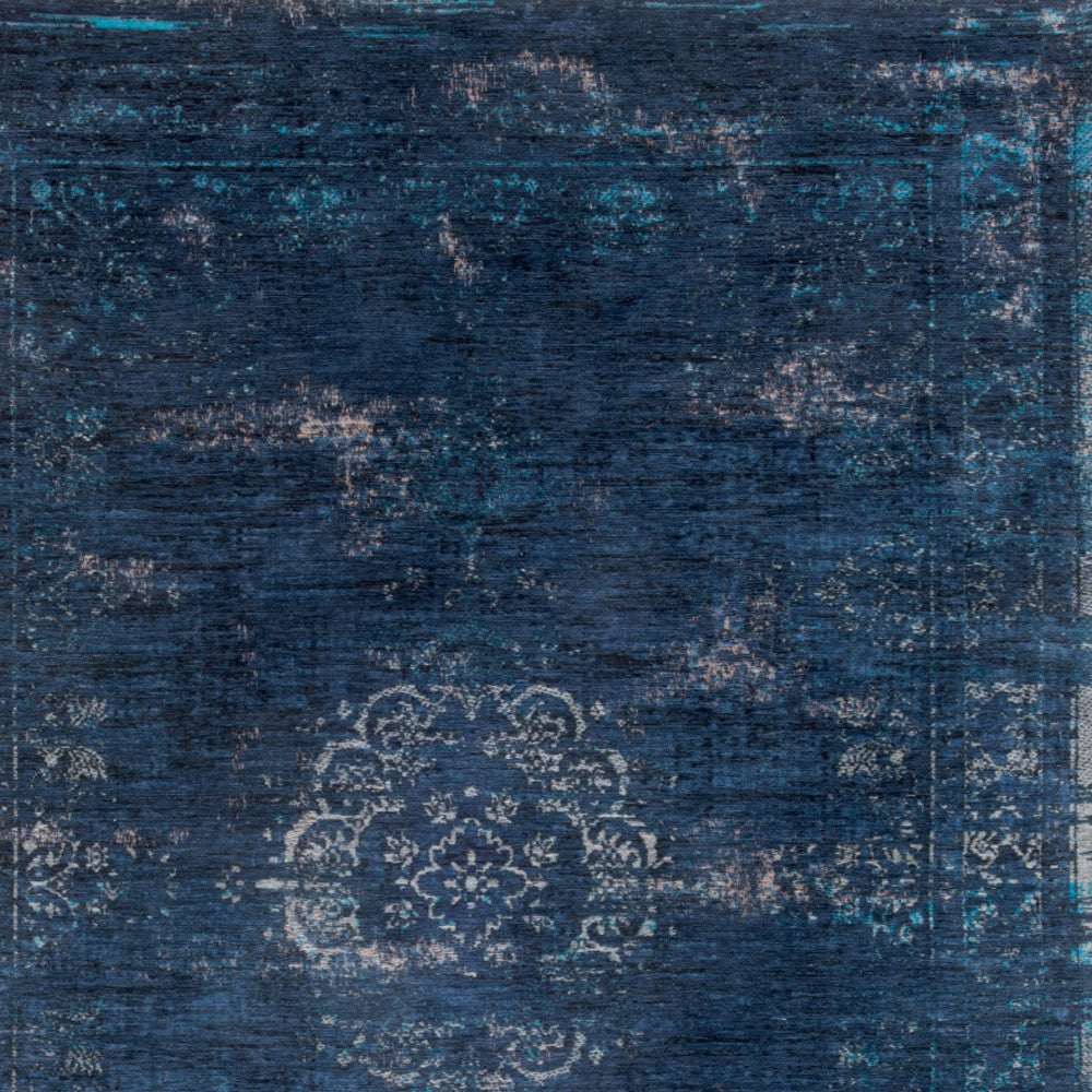 5' x 7' Blue and Gray Medallion Non Skid Area Rug