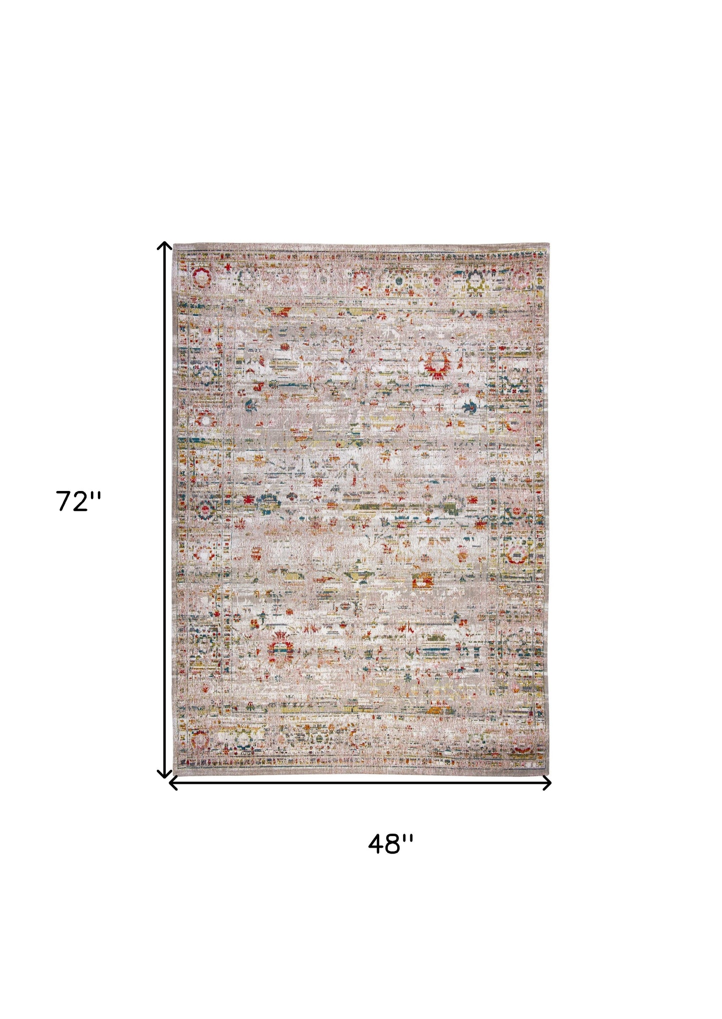 5' x 7' Gray and Brown Oriental Non Skid Area Rug