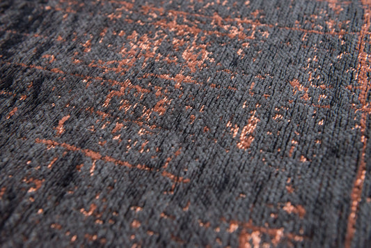 7' x 9' Black and Gold Abstract Non Skid Area Rug
