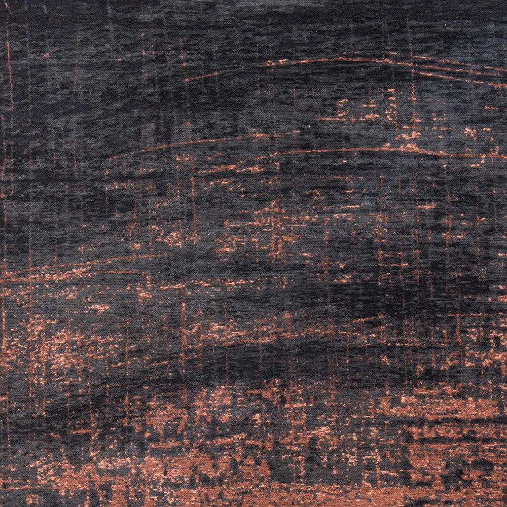7' x 9' Black and Gold Abstract Non Skid Area Rug