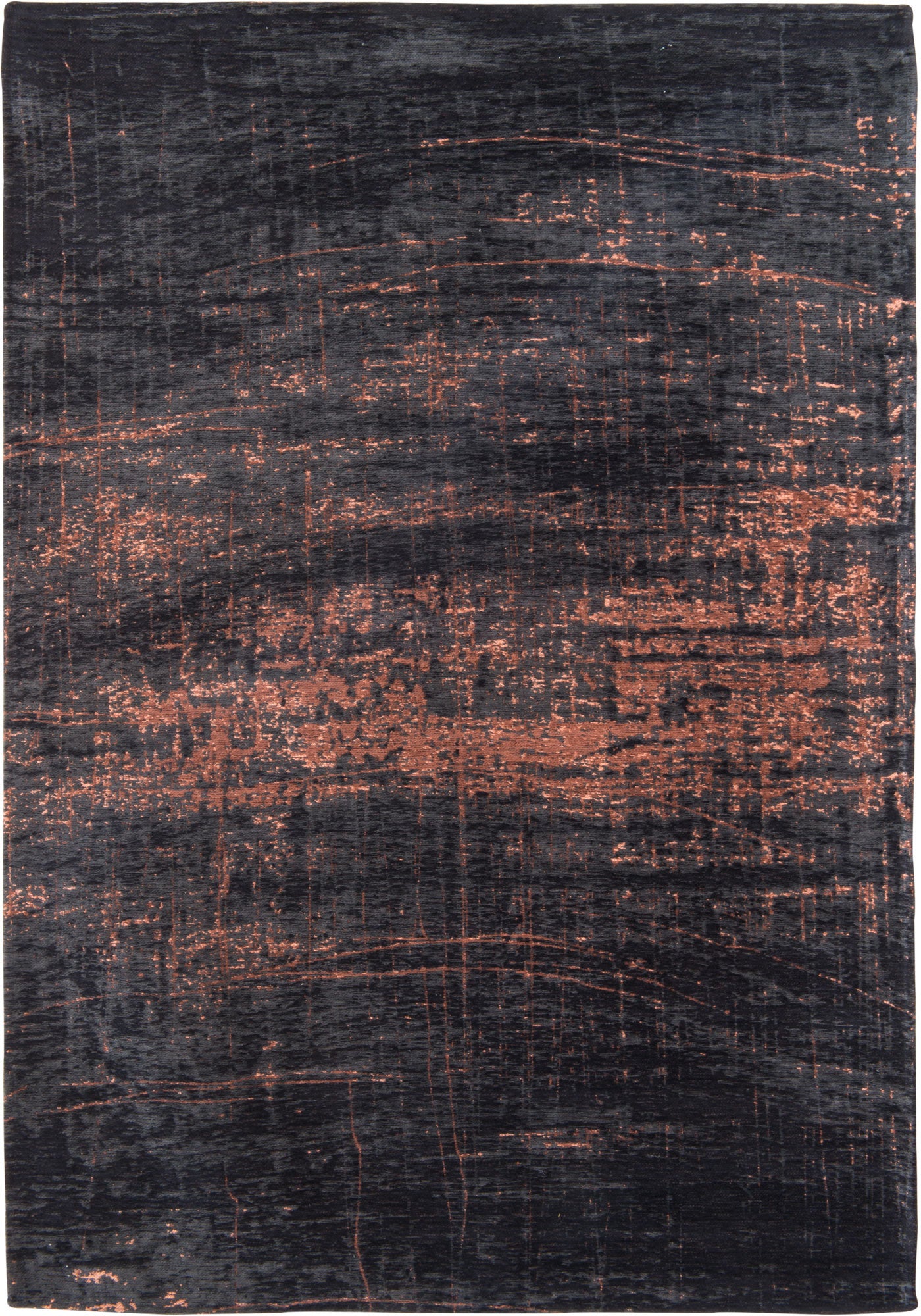 7' x 9' Black and Gold Abstract Non Skid Area Rug