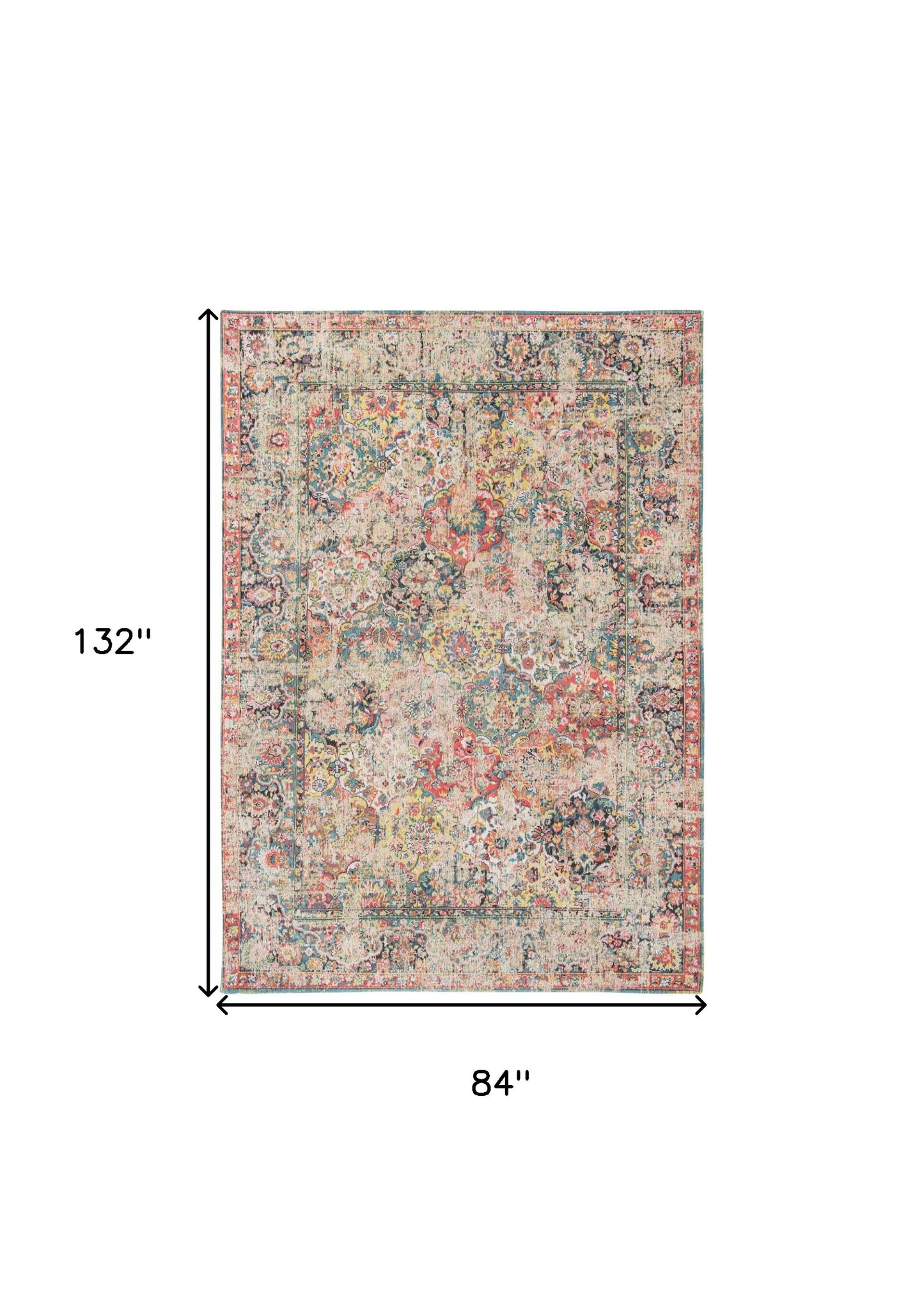 8' x 11' Red Oriental Non Skid Area Rug