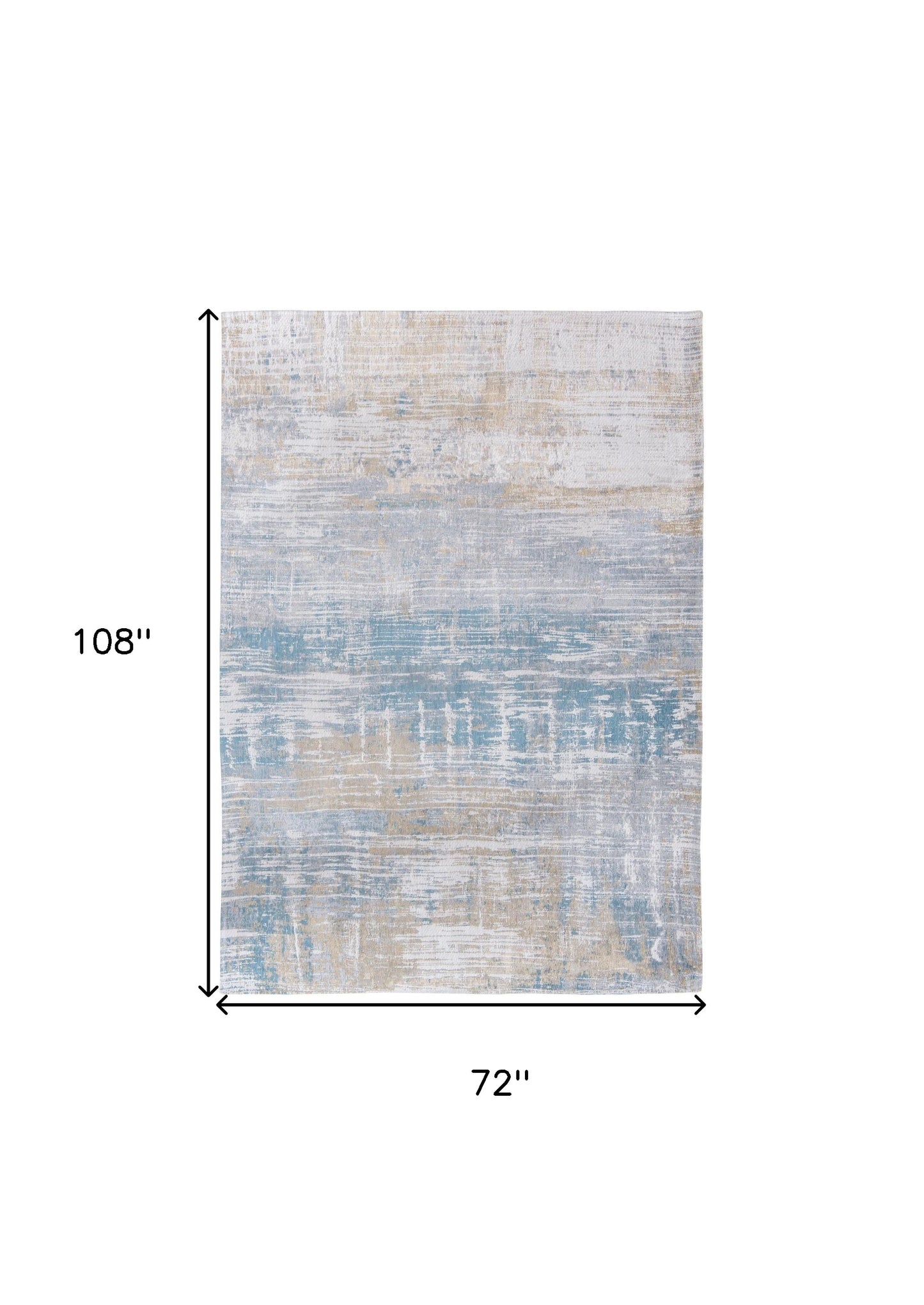 7' x 9' Blue and Yellow Abstract Non Skid Area Rug