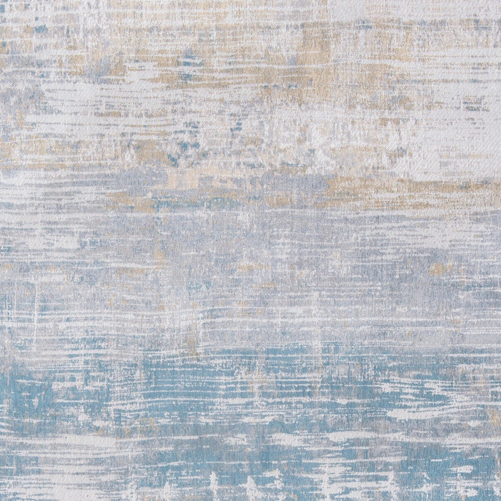 7' x 9' Blue and Yellow Abstract Non Skid Area Rug