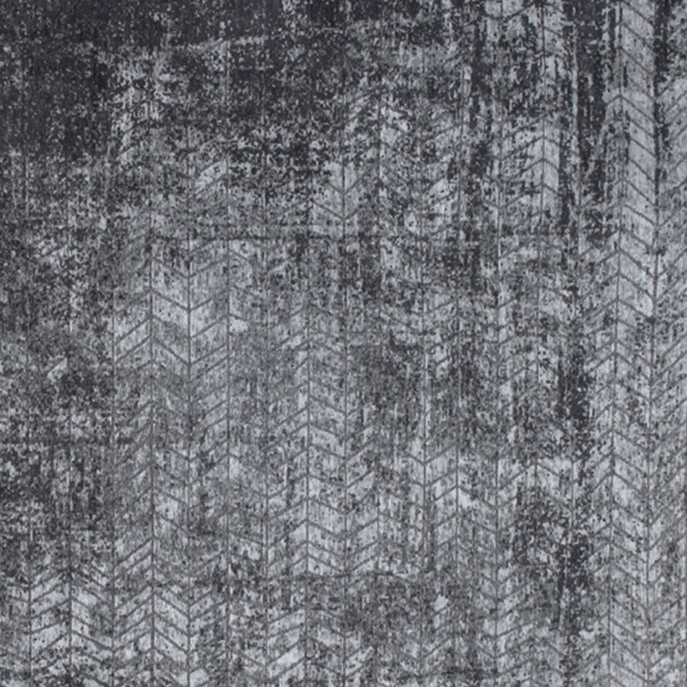 8' x 11' Black and Gray Chevron Non Skid Area Rug