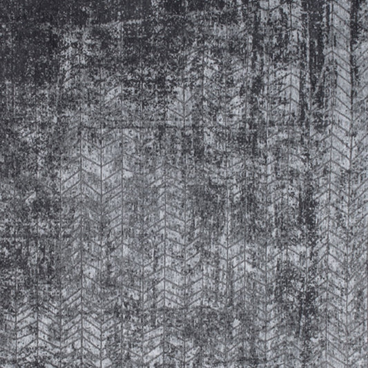 8' x 11' Black and Gray Chevron Non Skid Area Rug
