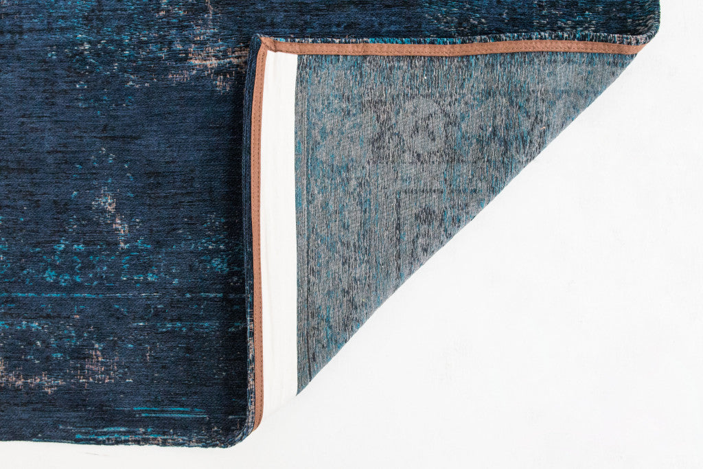 7' x 9' Blue and Gray Medallion Non Skid Area Rug