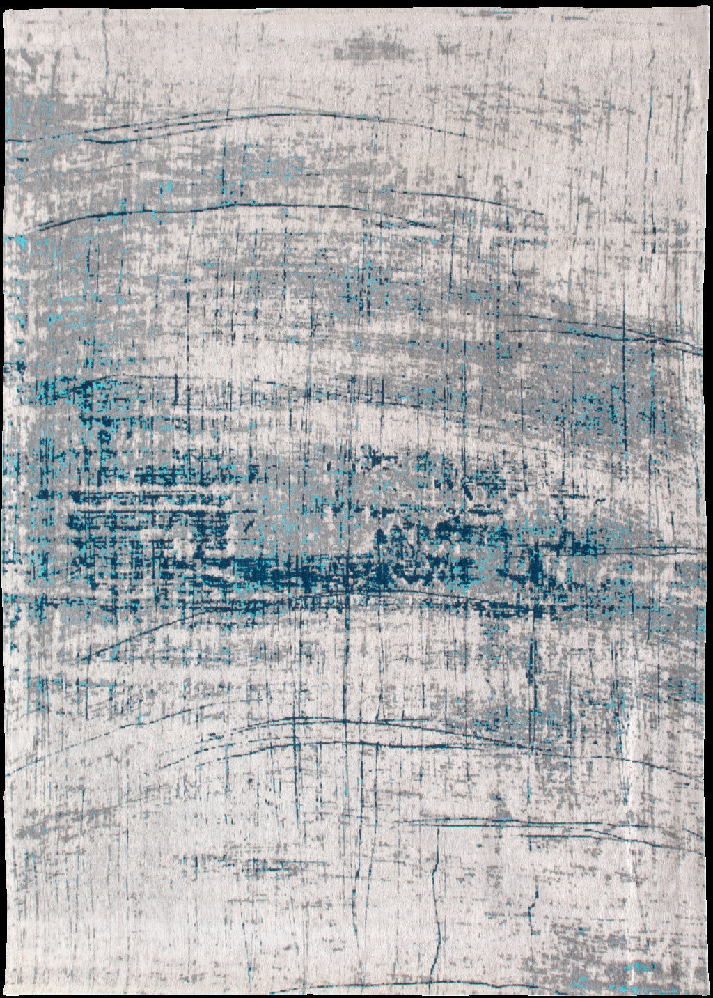 8' x 11' Blue and Gray Abstract Non Skid Area Rug