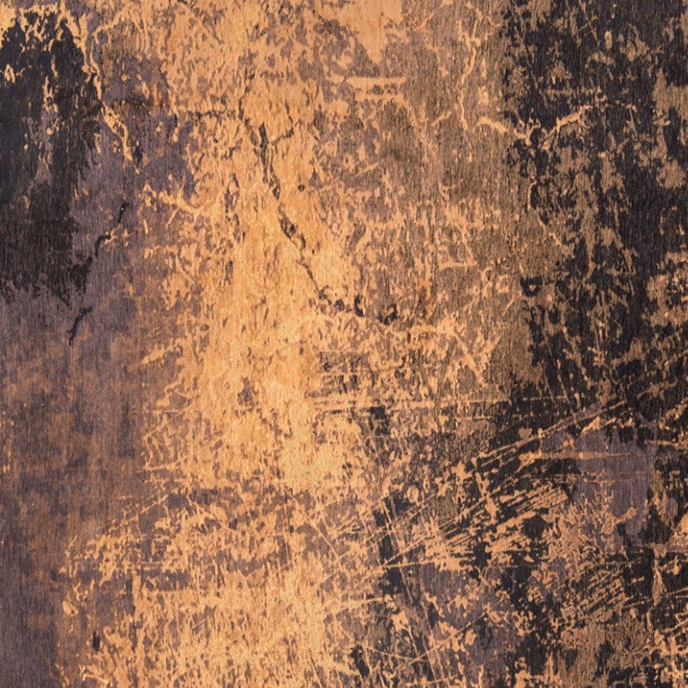 8' x 11' Yellow and Brown Abstract Non Skid Area Rug