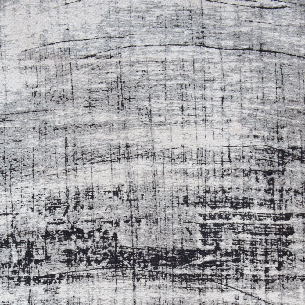8' x 11' Black and White Abstract Non Skid Area Rug