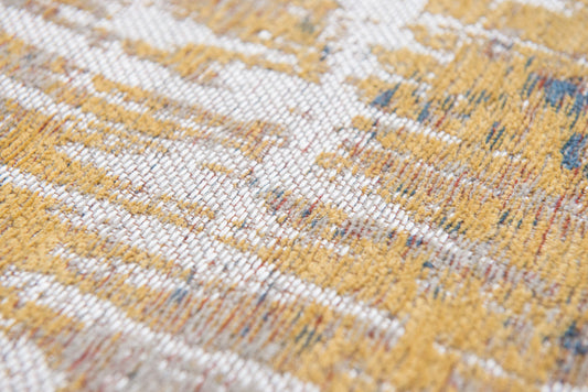 5' x 7' White Abstract Non Skid Area Rug